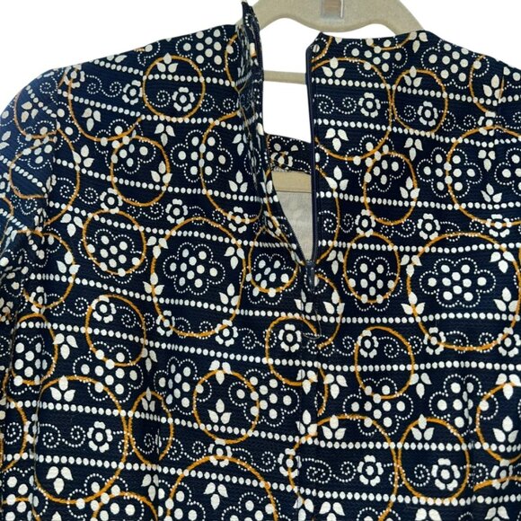 Vintage 1970s Maxi Dress blue red Handkercheif print with triangle scarf 8 - Picture 4 of 8